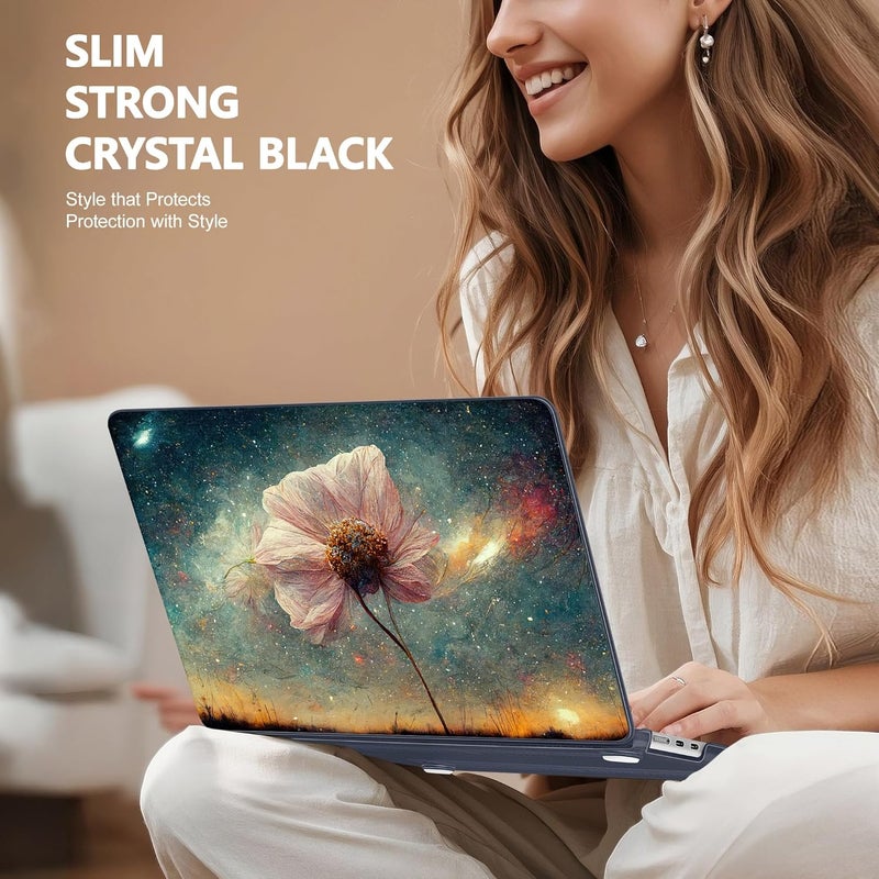 May Chen غطاء لجهاز MacBook Air 13.6 بوصة 2025 2024 2023 2022 موديلات: A3240 A3113 M3 A2681 M2، غطاء صلب بلاستيكي لجهاز MacBook Air 13.6" مع شاشة Retina يتناسب مع Touch ID، نجوم زهرية - Image 4